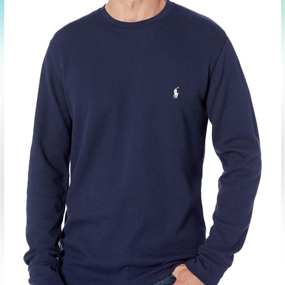 Ralph Lauren Polo navy waffle knit crew neck long sleeve
